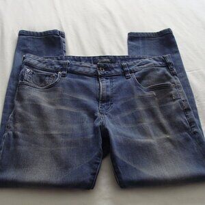 SCOTCH & SODA Med-Light DIRTY Wash DISTRESSED "SKIM TRUE BLUE" Jeans Sz 34 x 27*